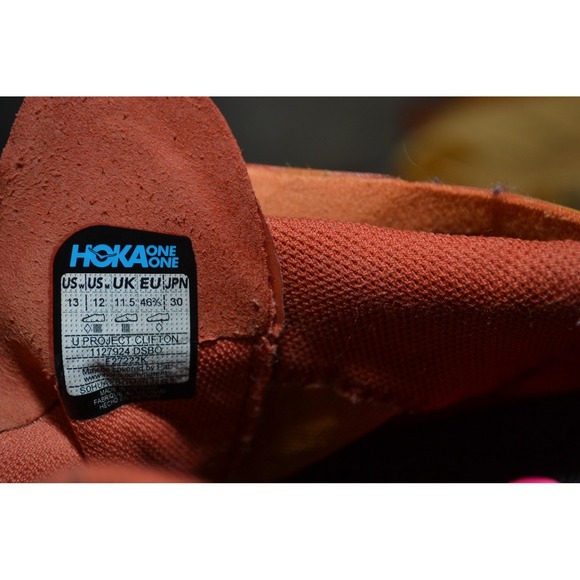 Hoka One One Project Clifton Shoes‎ Mens 12 Orange Running Sneakers 1127924 DSBO main image 10